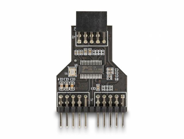 Хъб Delock USB 2.0 9-Pin женско към Две 9-Pin мъжко 
