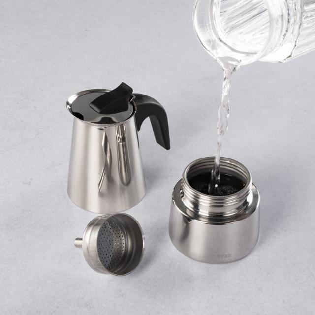 Xavax Stainless Steel Espresso Maker for 4 Cups, 111274 