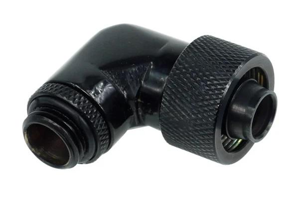 Alphacool 16/10 compression fitting 90° revolvable G1/4'', deep black 