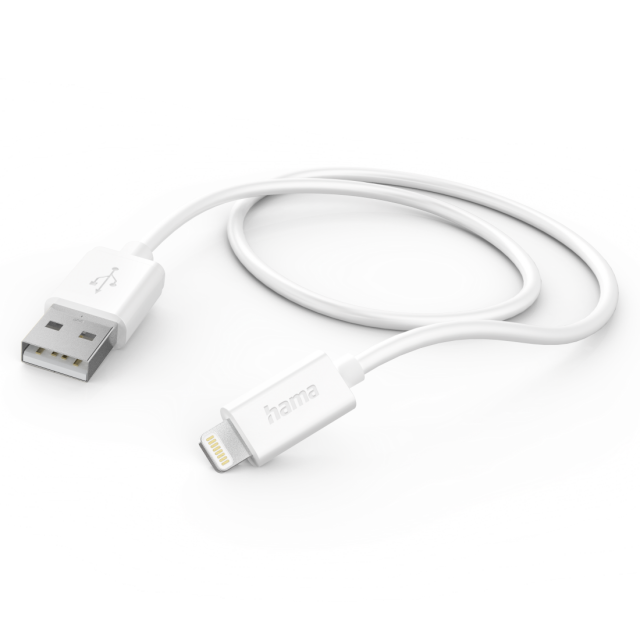 Charging Cable, USB-A - Lightning, 1.0м,бял 