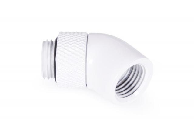 Alphacool Eiszapfen angled adaptor 45° rotatable G1/4 outer thread to G1/4 inner thread - White 