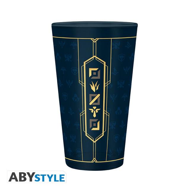 Комплект ABYSTYLE LEAGUE OF LEGENDS - Pck XXL glass + Pin + Notebook "Hextech logo" 