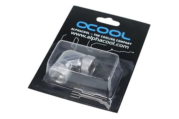 Alphacool HF L-connector 90° - G1/4 revolvable - 2x inner thread, Chrome 