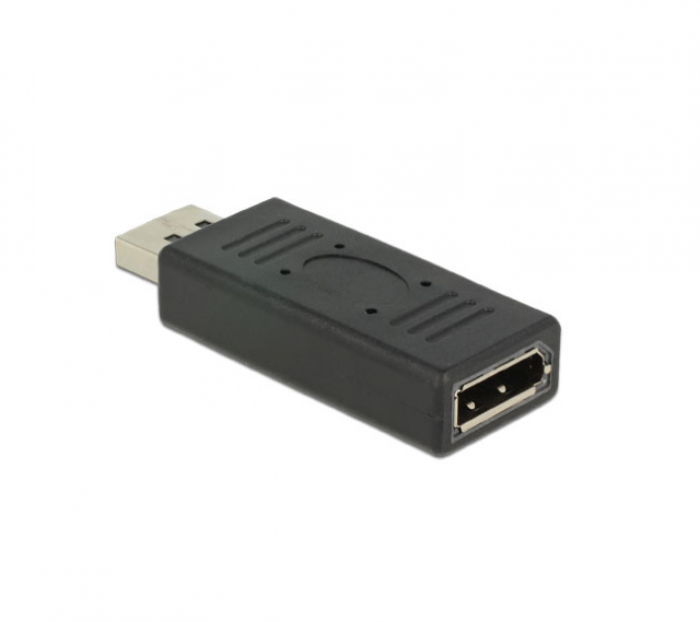 Адаптер Delock, DisplayPort 1.2 мъжко - DisplayPort женско, Черен 