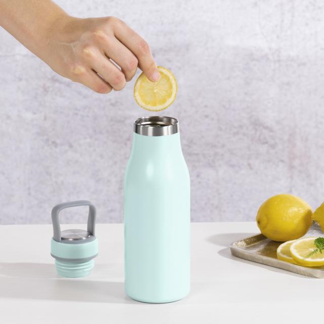 Xavax Drinking Bottle, 500 ml, Twist Closure, Leak-proof, Carbonated Drinks-safe, blue 