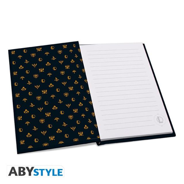 Комплект ABYSTYLE LEAGUE OF LEGENDS - Pck XXL glass + Pin + Notebook "Hextech logo" 