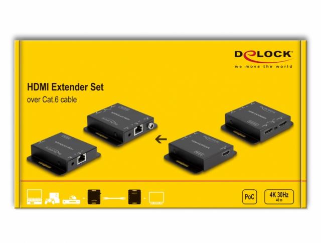 Delock HDMI Extender Set over Cat.6 cable 4K 30 Hz 