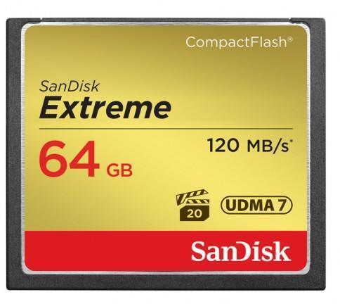 Memory card  SANDISK Extreme Compact flash, 64GB 