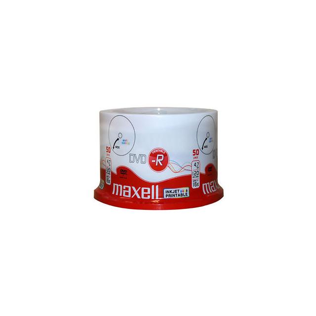 DVD-R MAXELL, 4,7 GB, 16x, Printable, 50 pk cake box