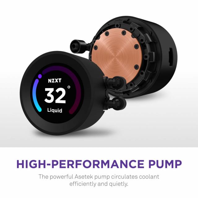AIO Liquid Cooler NZXT Kraken Elite RGB 280 Black, Customizable LCD Display 
