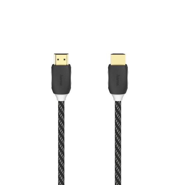 Кабел HAMA 205444, HDMI мъжко - HDMI мъжко, Ethernet, 1.5 м, Позлатени конектори, Черен 