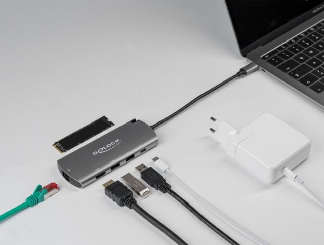 Delock USB Type-C™ Docking Station with M.2 Slot - 4K HDMI / USB / LAN / PD 3.0 