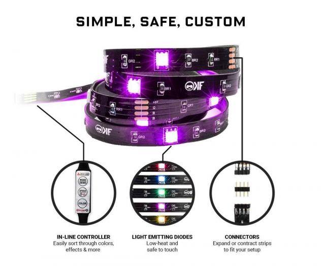 RGB Strip KontrolFreek Gaming Lights Kit, USB (2.74m) 