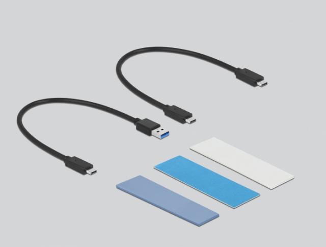 Външна стойка Delock, За M.2 NVMe PCIe или SATA SSD, USB-C 3.2 Gen 2, Инсталация без инструменти 