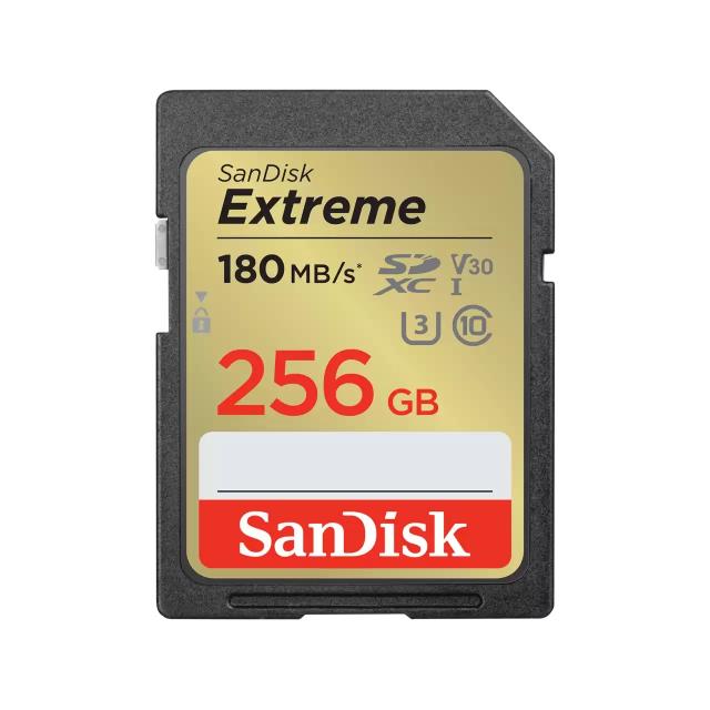 Memory card  SANDISK Extreme SDXC, 256GB, UHS-1,Class 10, U3, V30, 130 MB/s 