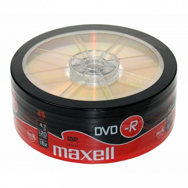 DVD-R MAXELL, 4,7 GB, 16x, 25 бр. 