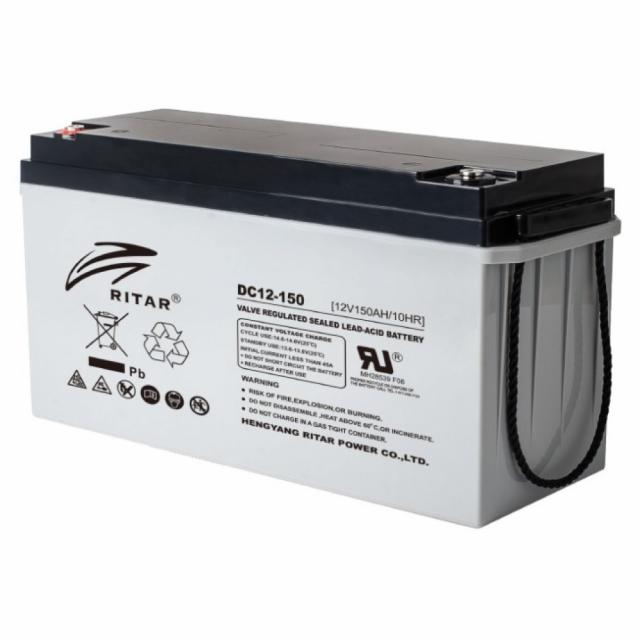 Оловна AGM батерия RITAR (DC12-150), 12V, 150Ah, F12/M8, За соларни системи 