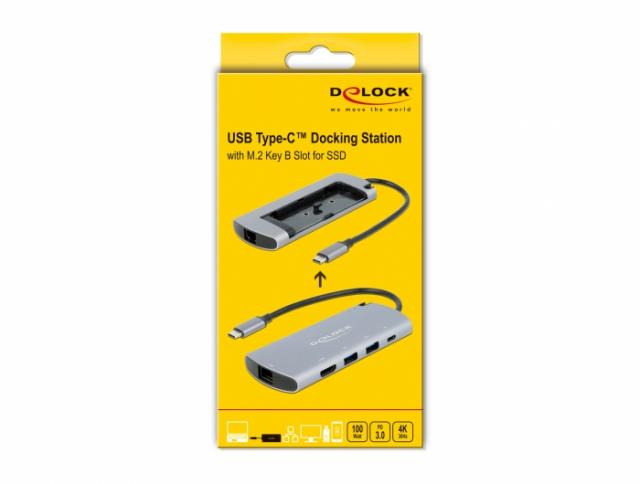 Delock USB Type-C™ Docking Station with M.2 Slot - 4K HDMI / USB / LAN / PD 3.0 