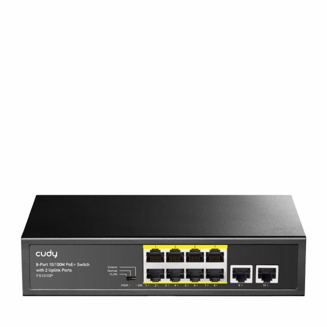 Switch Cudy FS1010P, 8-Port 10/100M PoE+ Switch with 2 Uplink Ports 