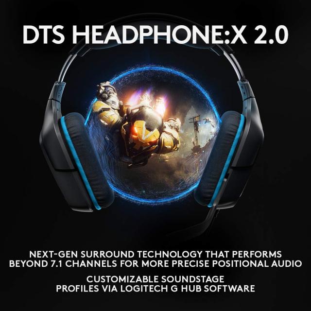 Gaming Earphone Logitech G432, Microphone, Black 