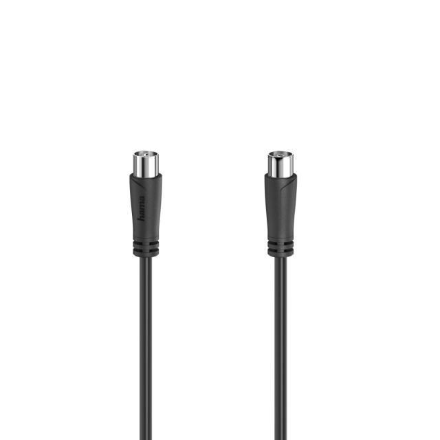 Антенен кабел HAMA, Коаксиален мъжко - Коаксиален женско, 1.5м, 90dB, Черен 