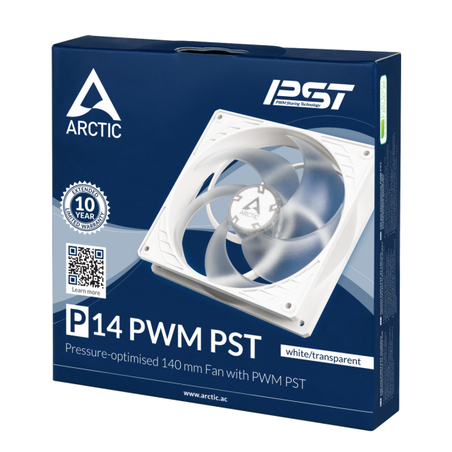 Fan ARCTIC P14 PWM PST White/Transparent 