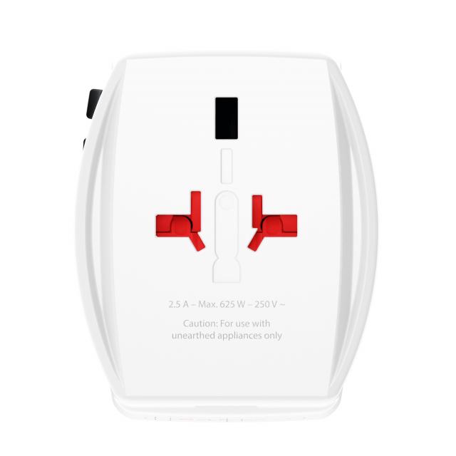 Адаптер SKROSS AC65PD, USB-A, USB-C, 1.302976, World, Бял 