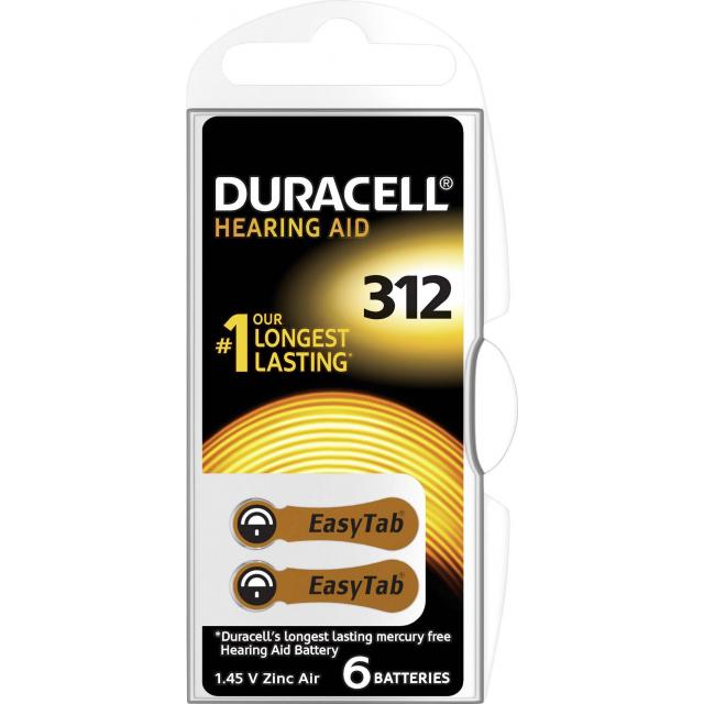 Zink Air battery DURACELL ZA312 1pc button for Hearing aids