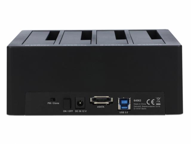 Delock SuperSpeed USB 5 Gbps Docking Station for 4 x SATA HDD / SSD with Clone Function 