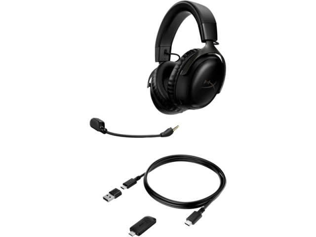 Геймърски слушалки HyperX, Cloud III, Безжични, Микрофон, Черни 