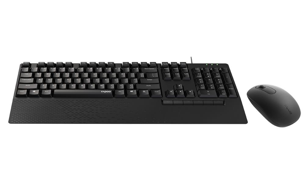 Комплект клавиатура и мишка RAPOO NX2000, кирилизирана, Черен