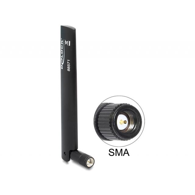 Delock LTE Antenna SMA -0.8 - 3.0 dBi Omnidirectional With Flexible Joint Black