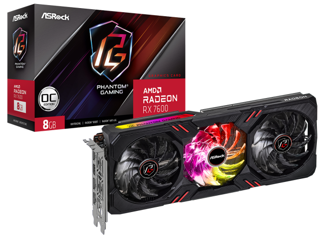Graphic card ASROCK RX 7600 Phantom Gaming OC 8GB GDDR6 