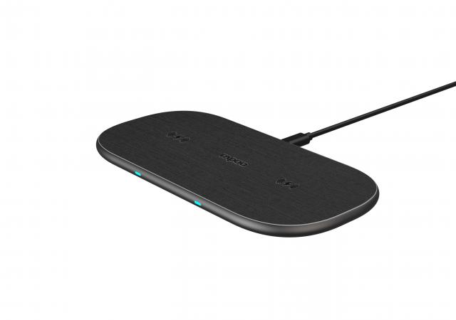 Wireless Dual Charging Pad RAPOO XC260, Qi, 7.5W/10W, Black 