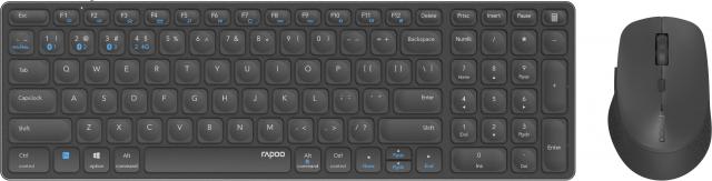 Комплект клавиатура и мишка RAPOO 9700M, Multi mode, Bluetooth, 2.4Ghz, Безжичен, Тъмносив 