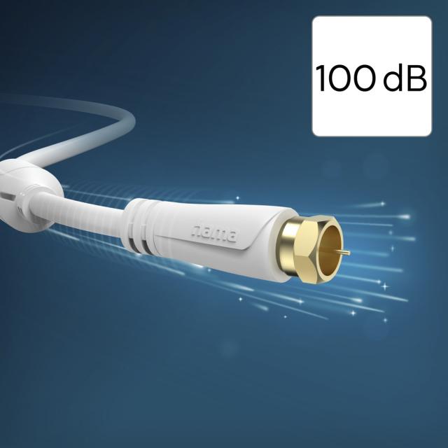 HAMA Коаксиален антенен кабел SAT, F-Plug - F-Plug, 1,5 m, 100 dB, 205251 