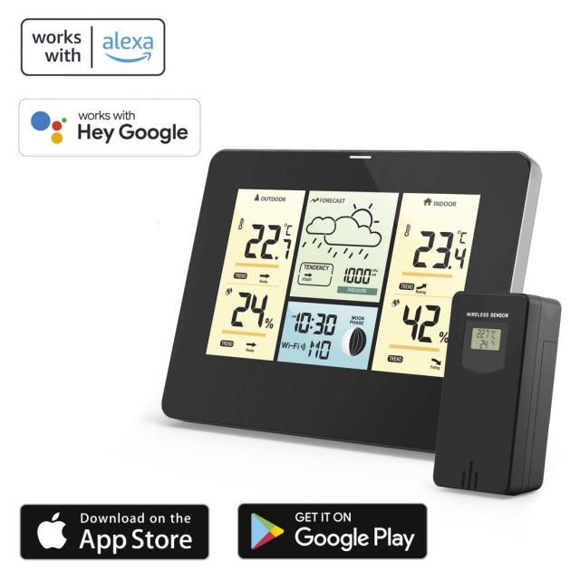 Hama WLAN Weather Station with App, Outdoor Sensor,