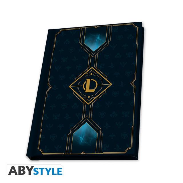 Комплект ABYSTYLE LEAGUE OF LEGENDS - Pck XXL glass + Pin + Notebook "Hextech logo" 