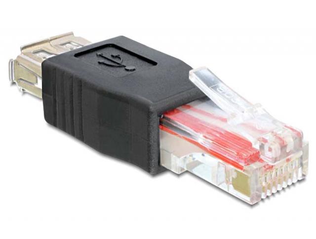Адаптер DeLock, USB женско - RJ45 мъжко 