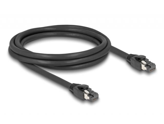 Delock RJ45 Network Cable Cat.8.1 S/FTP 2 m up to 40 Gbps black 