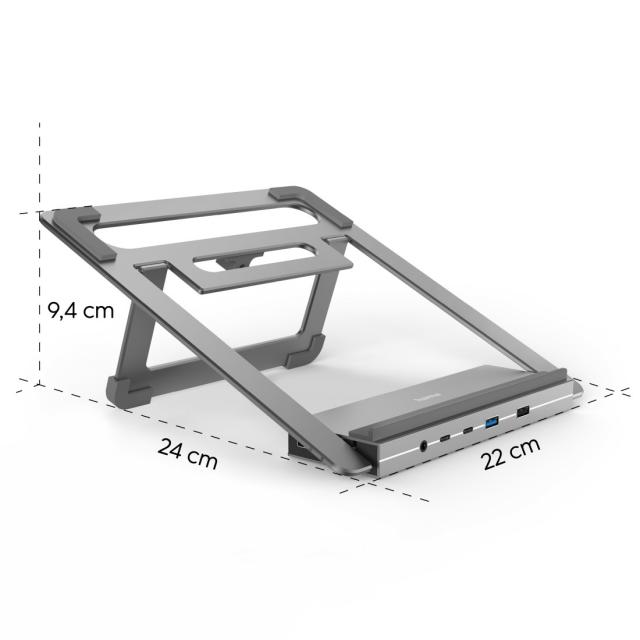 Докинг станция Hama "Connect2Office Stand" USB-C, Стойка за лаптоп, 12 порта 