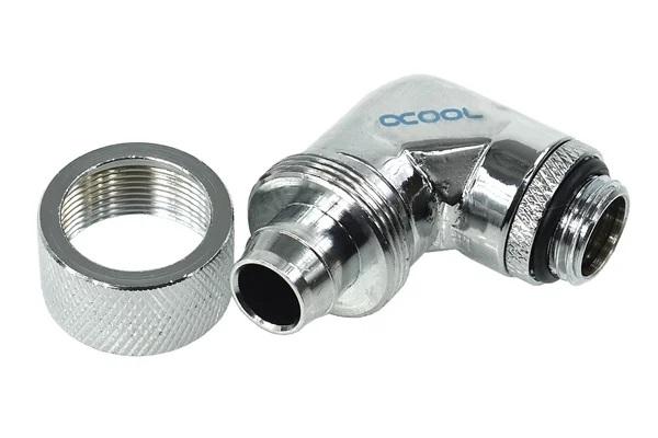 Alphacool 16/10 compression fitting 90° revolvable G1/4'', chrome 