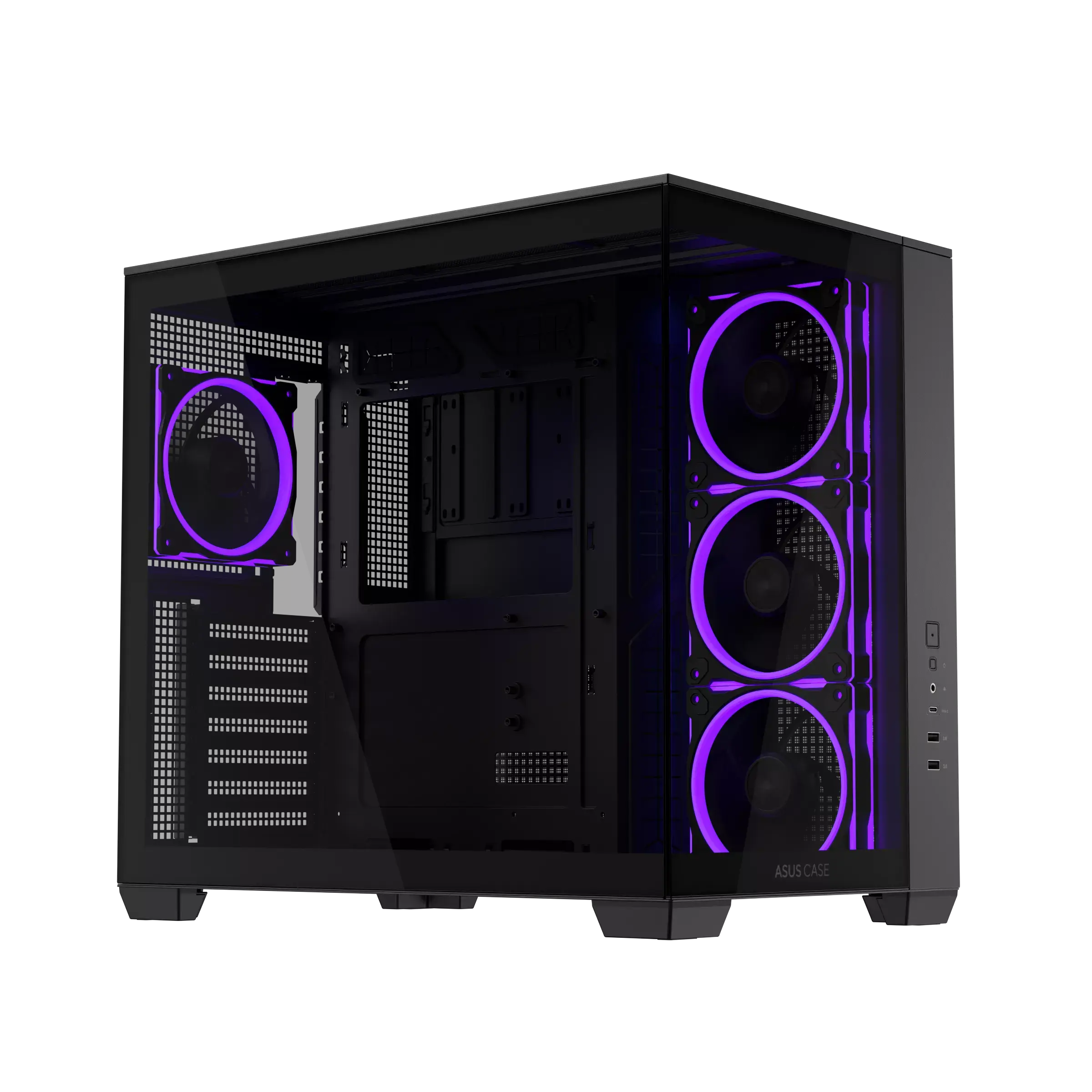 Кутия ASUS A32 PLUS Tempered Glass + 4 ARGB Вентилатора - Black