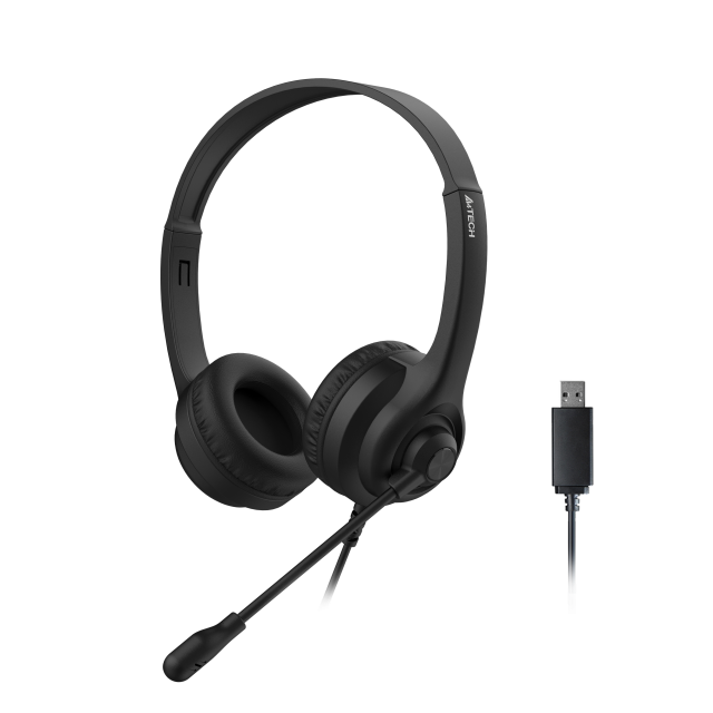 А4tech HU-8 Слушалки с микрофон, USB, въртящ се микрофон 