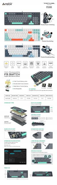 A4tech Fstyler FGS300 Panda Rock Механична TKLкирилизирана 