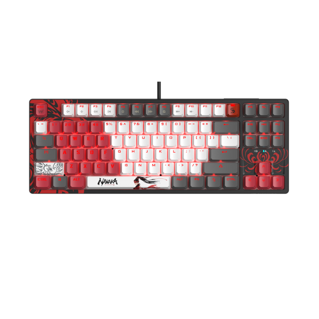 А4tech Геймърска механична  клавиатура Bloody Naraka S87  TKL Backlit red switch , USB 