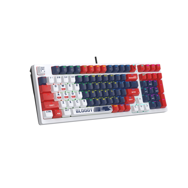 А4tech Геймърска механична  клавиатура Bloody Sports Navy S98 BLMS RGB Backlit red switch , USB 