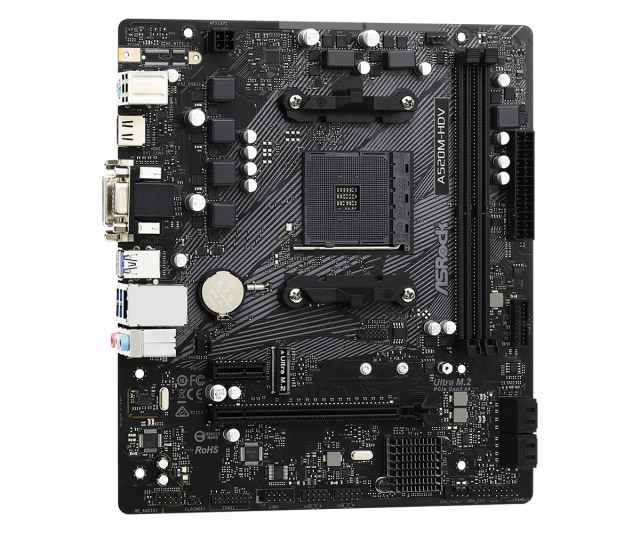 Дънна платка ASRock A520M-HDV, Socket AM4, mATX 