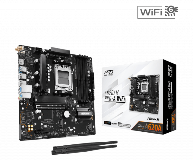 Дънна платка ASRock A620AM PRO-A WIFI, AM5 