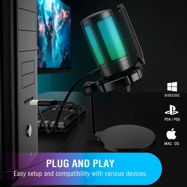 Настолен микрофон FIFINE A6NEO RGB - Black 